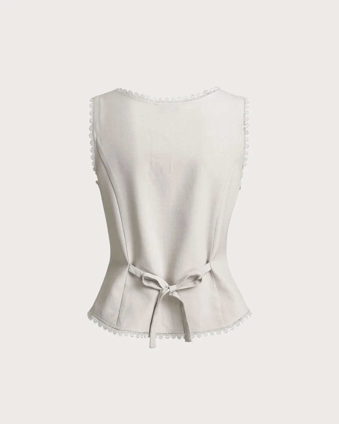 Apricot Boat Neck Button Vest