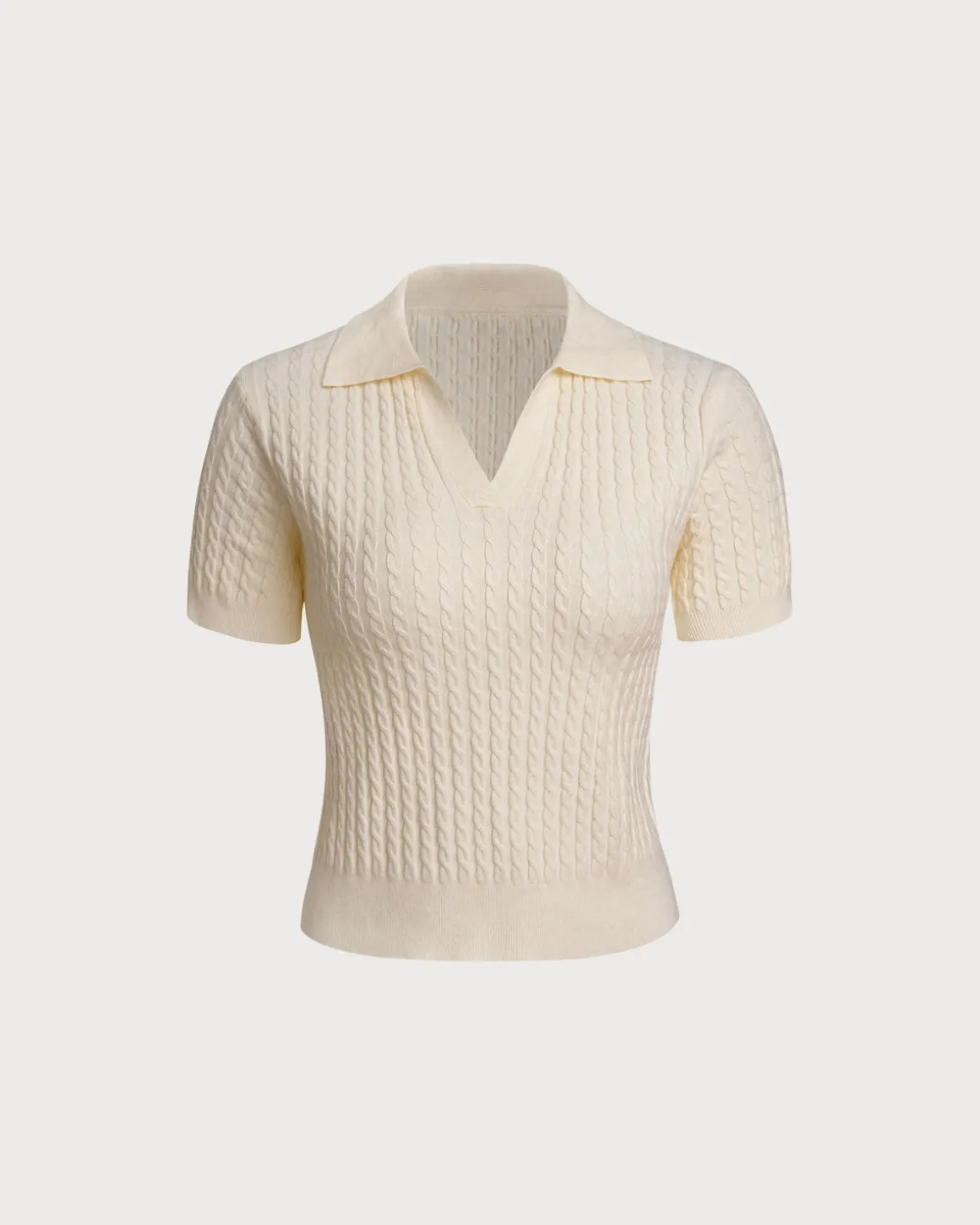 Apricot Collared Knit Tee