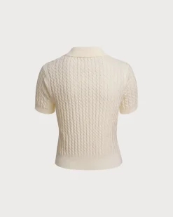 Apricot Collared Knit Tee