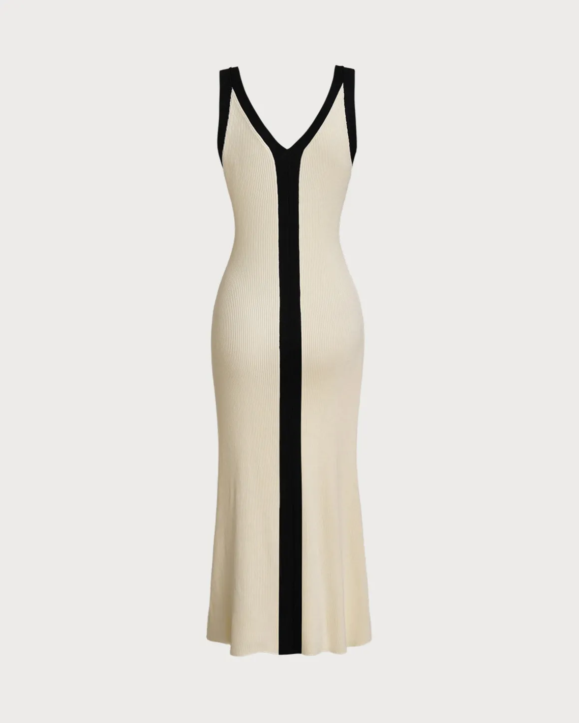 Apricot Contrast Sleeveless Midi Dress