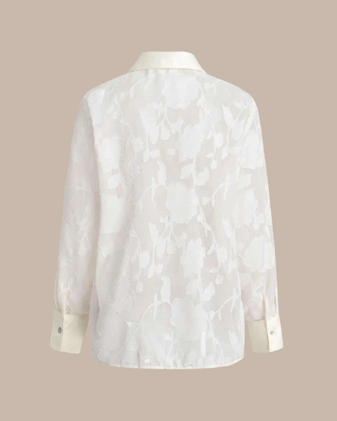 Apricot Floral Textured Button Shirt