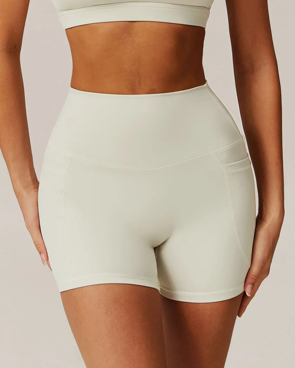 Apricot Pocket High Waisted Yoga Shorts