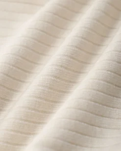 Apricot Ribbed Half Sleeves Knit Tee