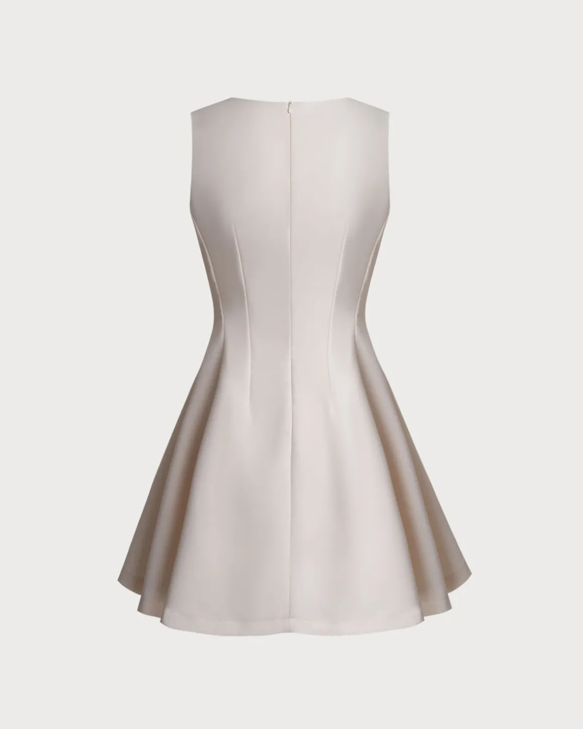 Apricot Round Neck Sleeveless Mini Dress
