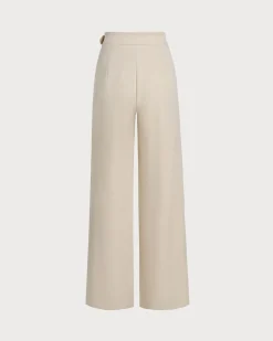 Apricot Ruched Straight Pants