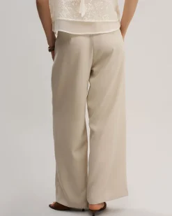 Apricot Ruched Straight Pants