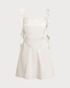 Apricot Square Neck Slip Mini Dress