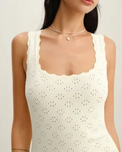Apricot Square Neck Slip Sweater Dress