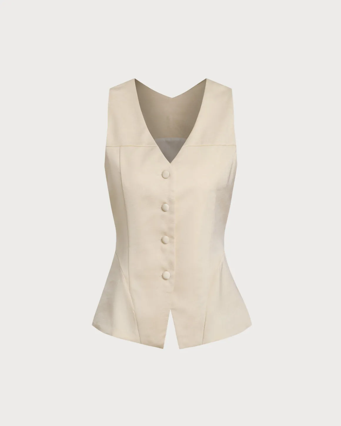 Apricot Textured Button Vest