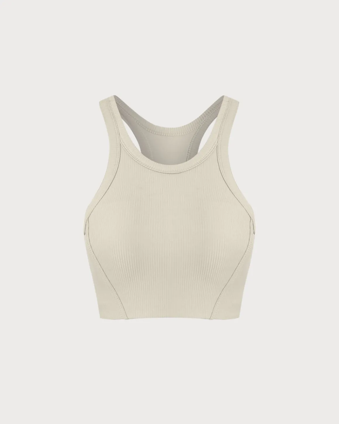 Beige I-back Yoga Tank Top