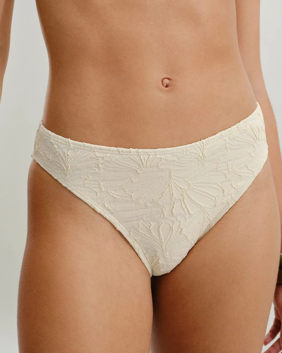 Beige Jacquard Underwire Bikini Set