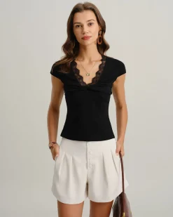 Beige Natural Waisted Pocket Shorts