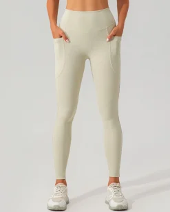 Beige Quick-drying High Waisted Yoga Leggings