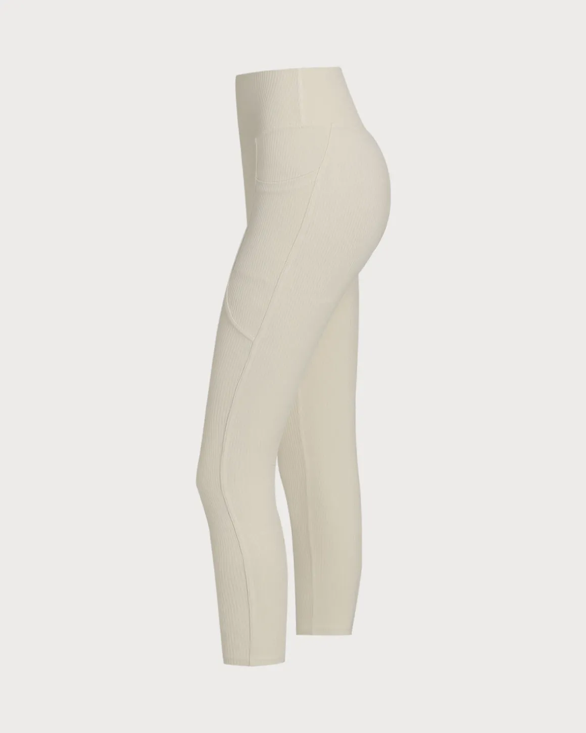 Beige Quick-drying High Waisted Yoga Leggings