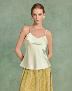 Beige Satin Cami Top