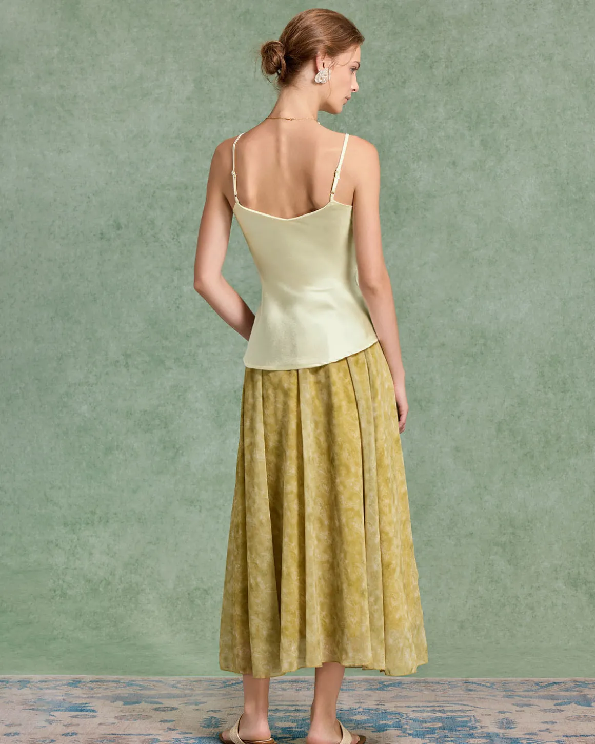 Beige Satin Cami Top