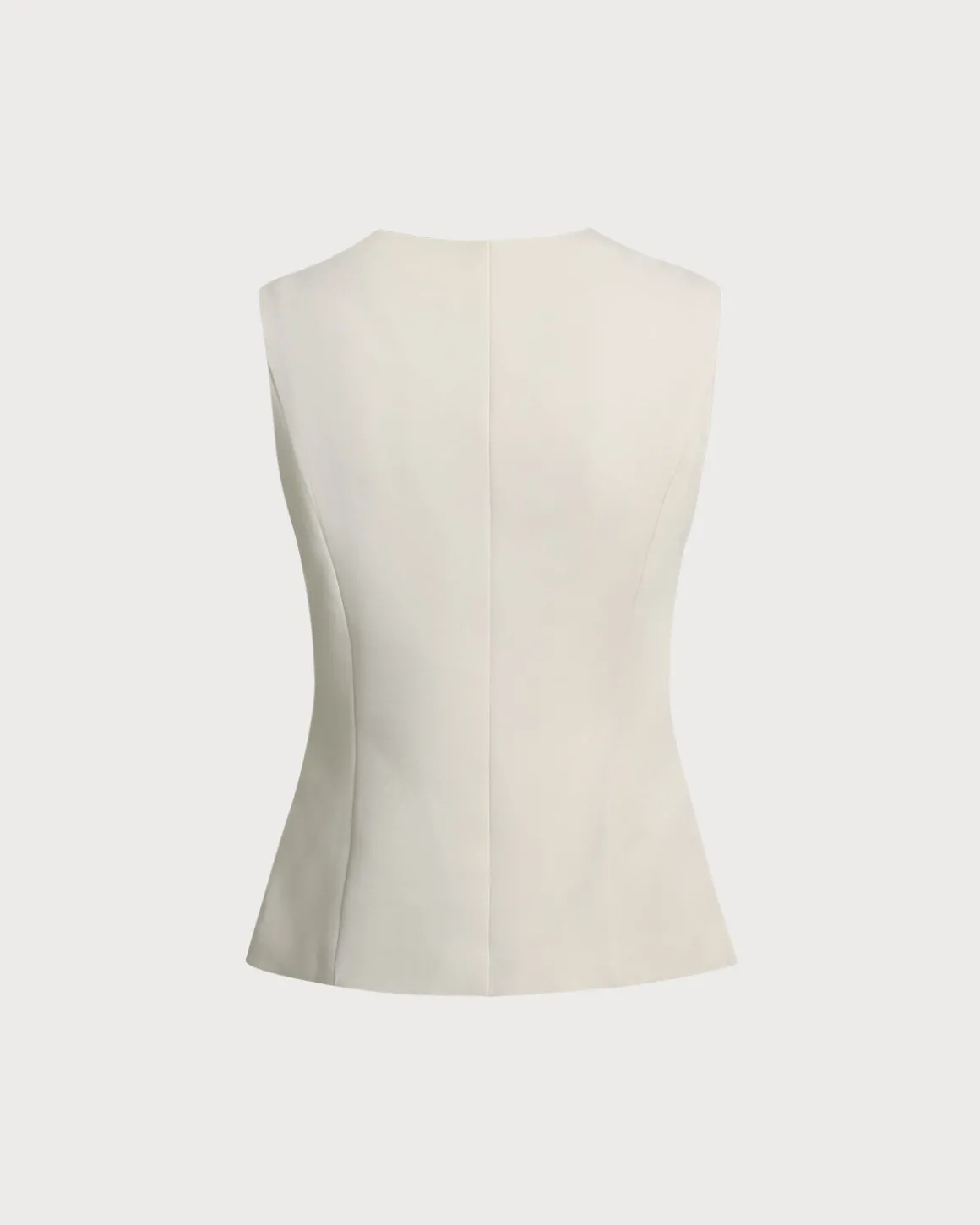 Beige Single Breasted Vest