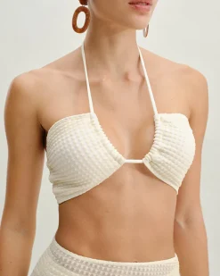 Beige Strapless Bikini Set