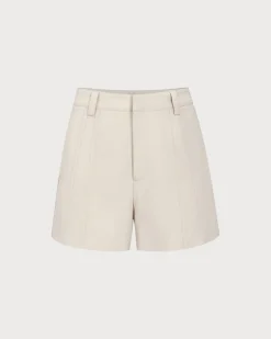 Beige Striped Pocket Shorts