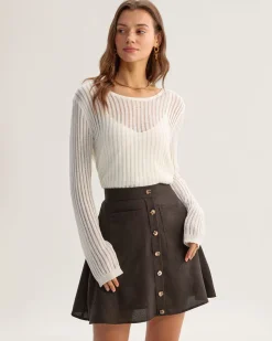 Beige Textured Pullover Two-Piece Set