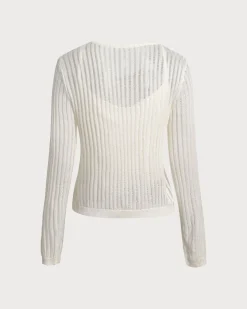 Beige Textured Pullover Two-Piece Set