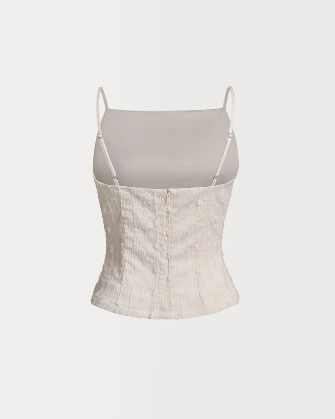 Beige Textured Slim Cami Top