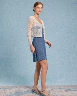 Beige Textured V Neck Cardigan