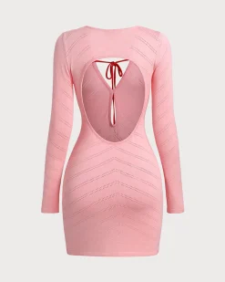 Bettydress - Pink Bodycon Cut Out Mini Dress