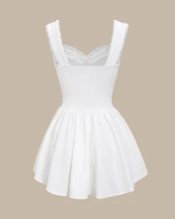 Bettydress-White Sweetheart Neck Corset Slip Mini Dress