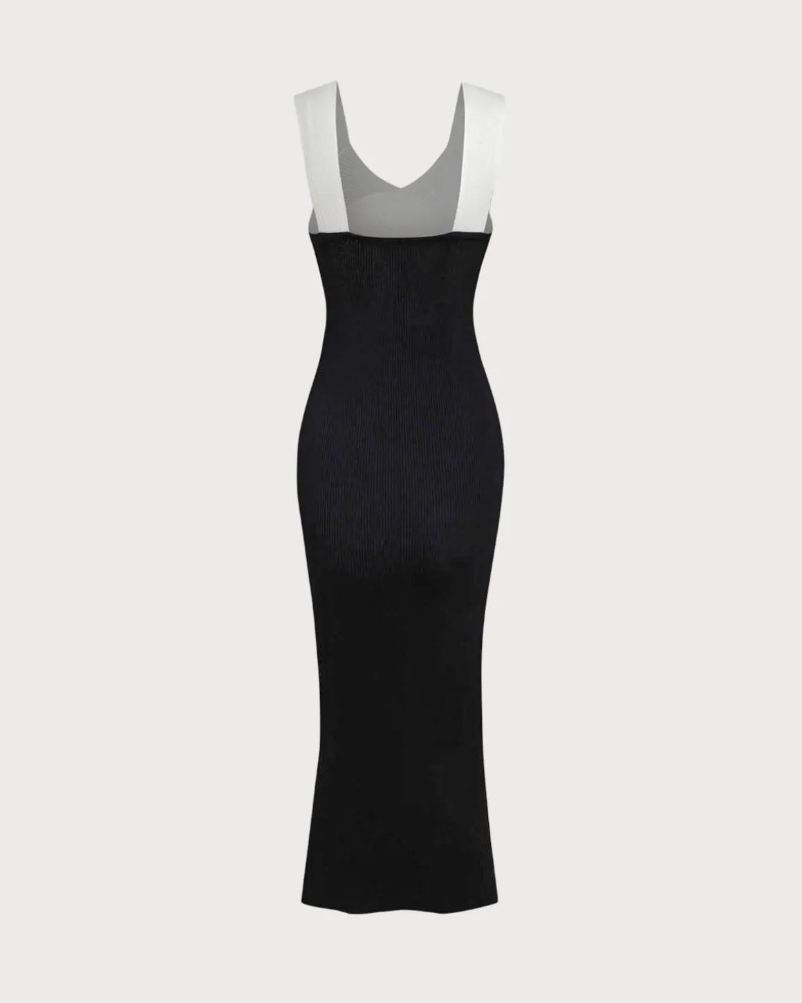 Black Contrast Bodycon Slip Sweater Dress