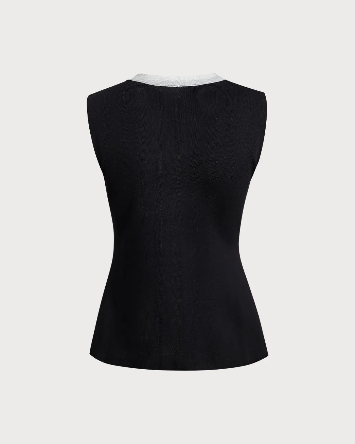 Black Contrast Pocket Single Breasted Vest