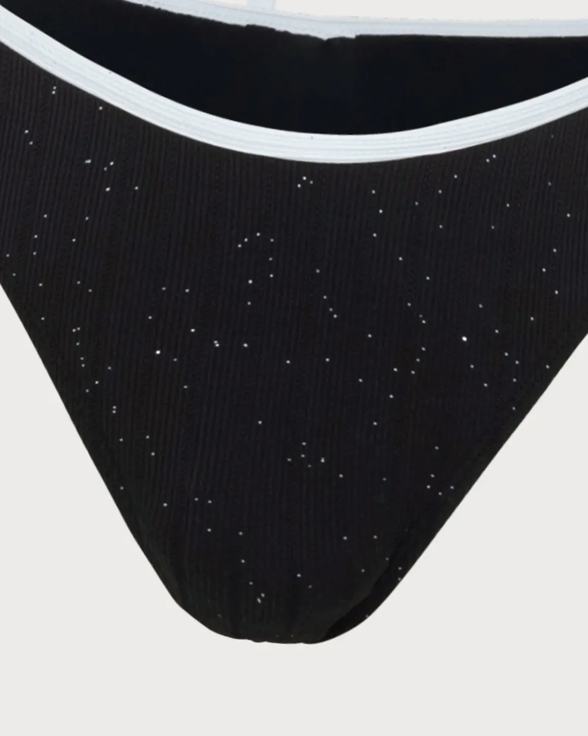 Black Contrast Sequins Bikini Set