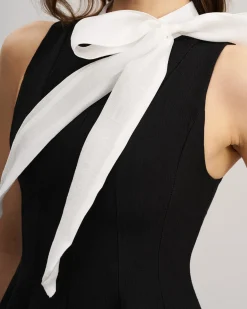 Black Contrast Sleeveless Mini Dress