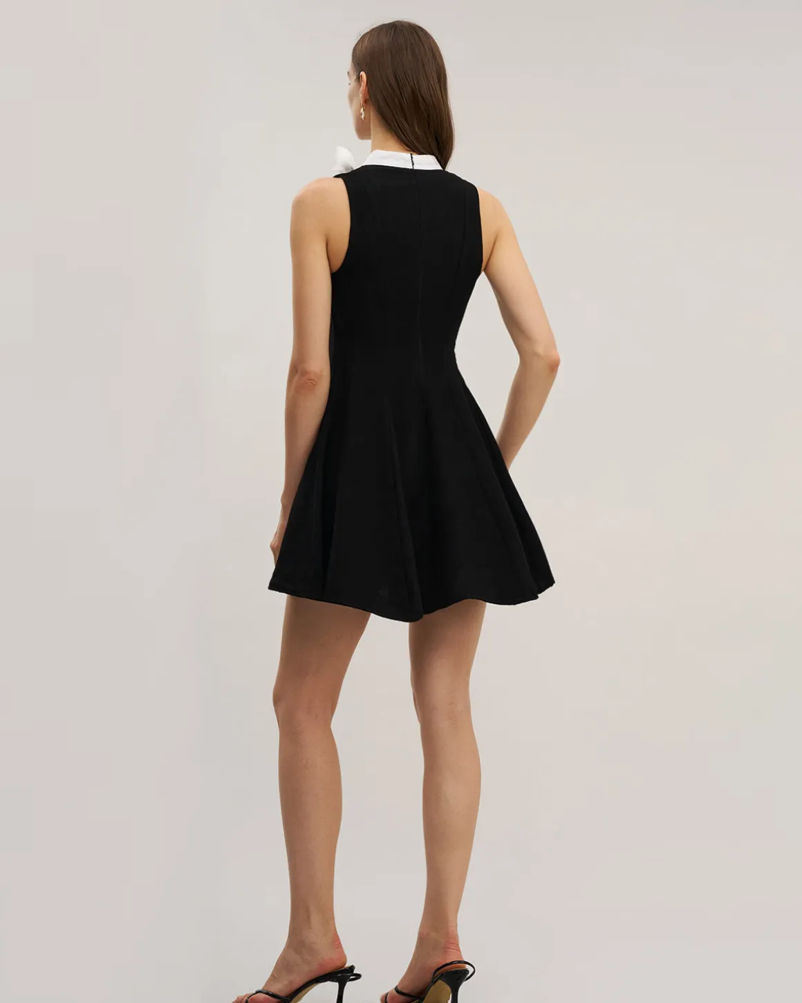 Black Contrast Sleeveless Mini Dress