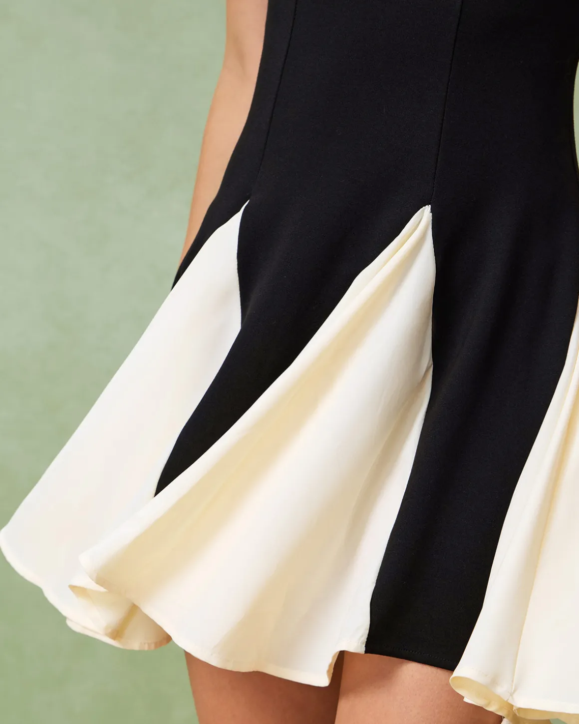 Black Contrast Slip Mini Dress
