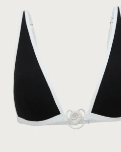Black Contrast Thread Bikini Set