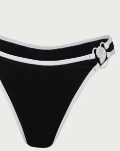 Black Contrast Thread Bikini Set