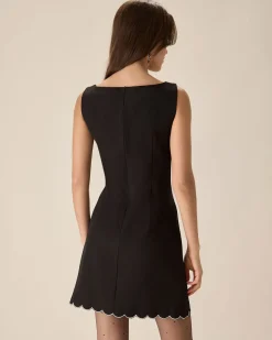 Black Contrasting Sleeveless Mini Dress