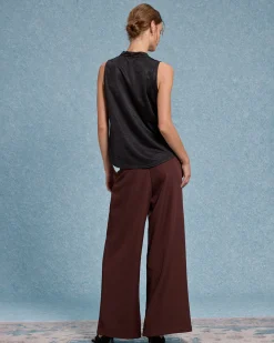 Black Cowl Neck Tank Top