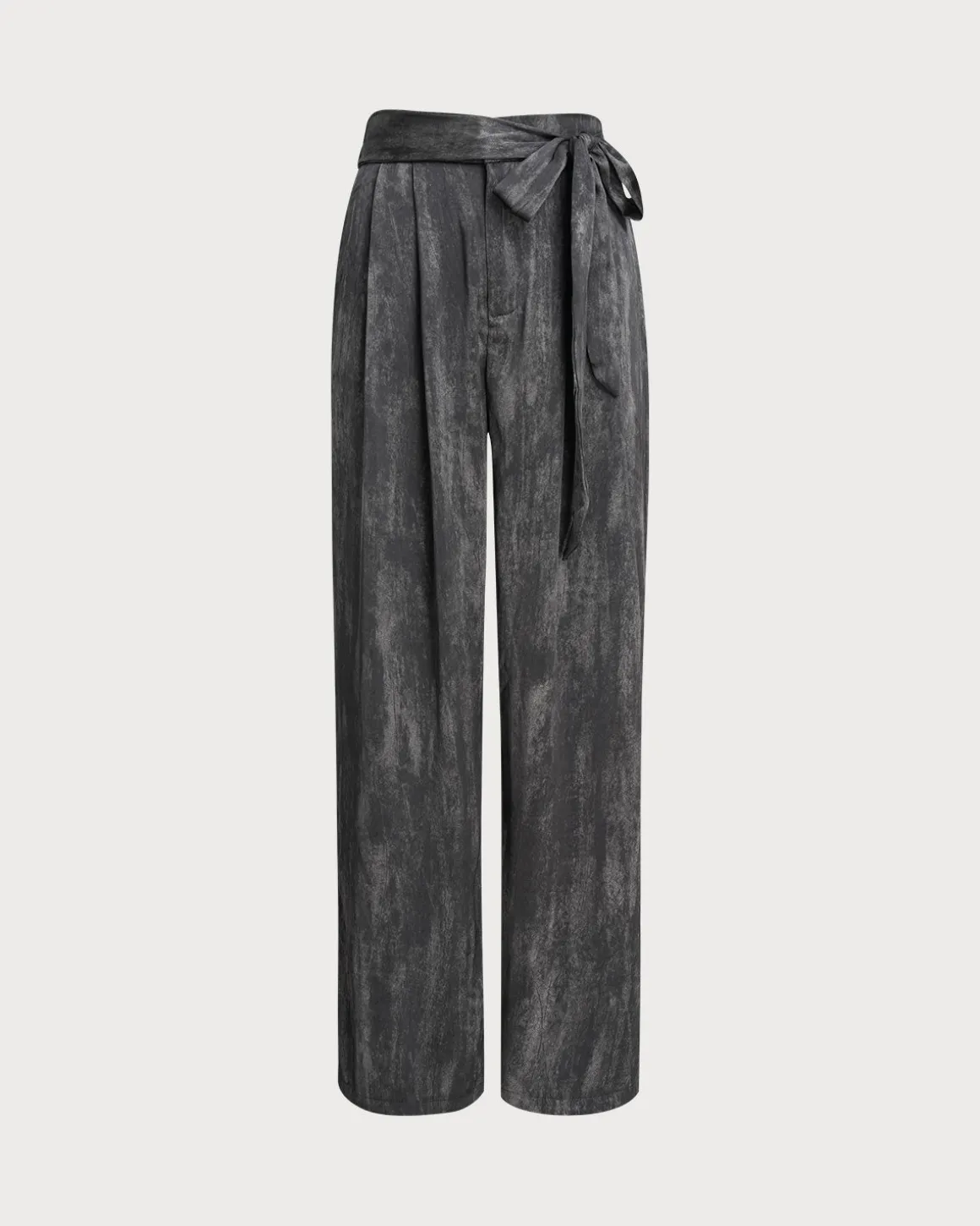 Black Elastic Waist Wide Leg Pants