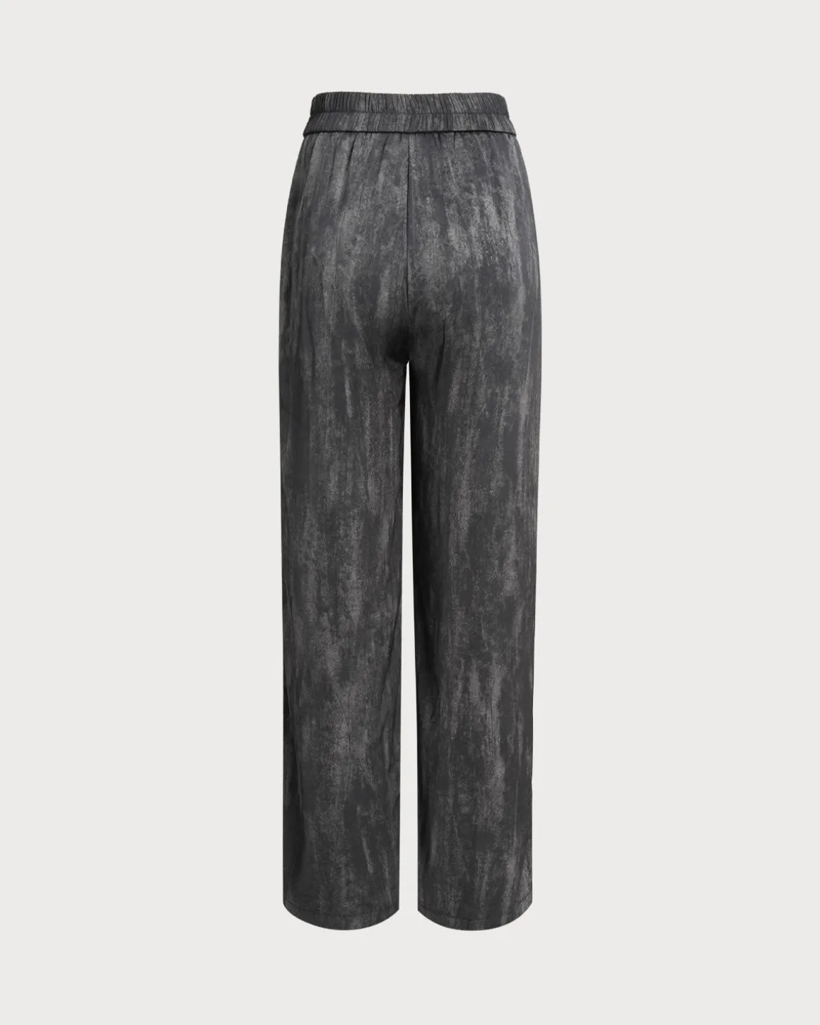 Black Elastic Waist Wide Leg Pants