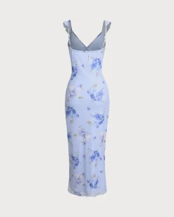 Black Floral Bodycon Slip Maxi Dress