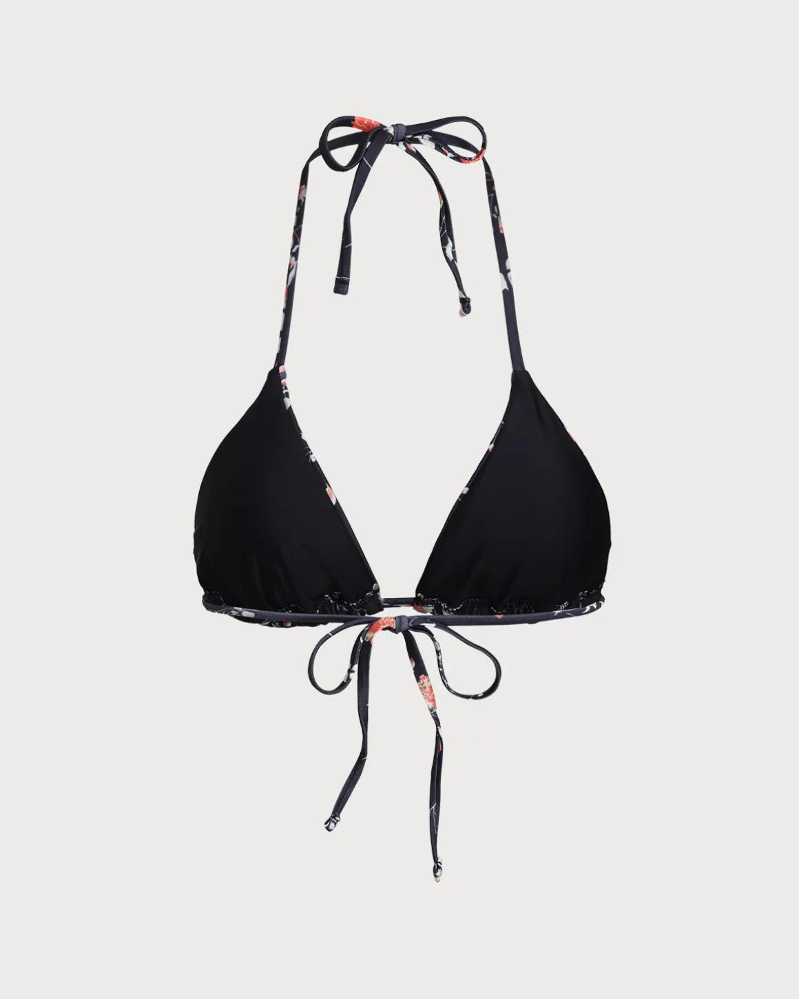 Black Floral Bralette Bikini Top