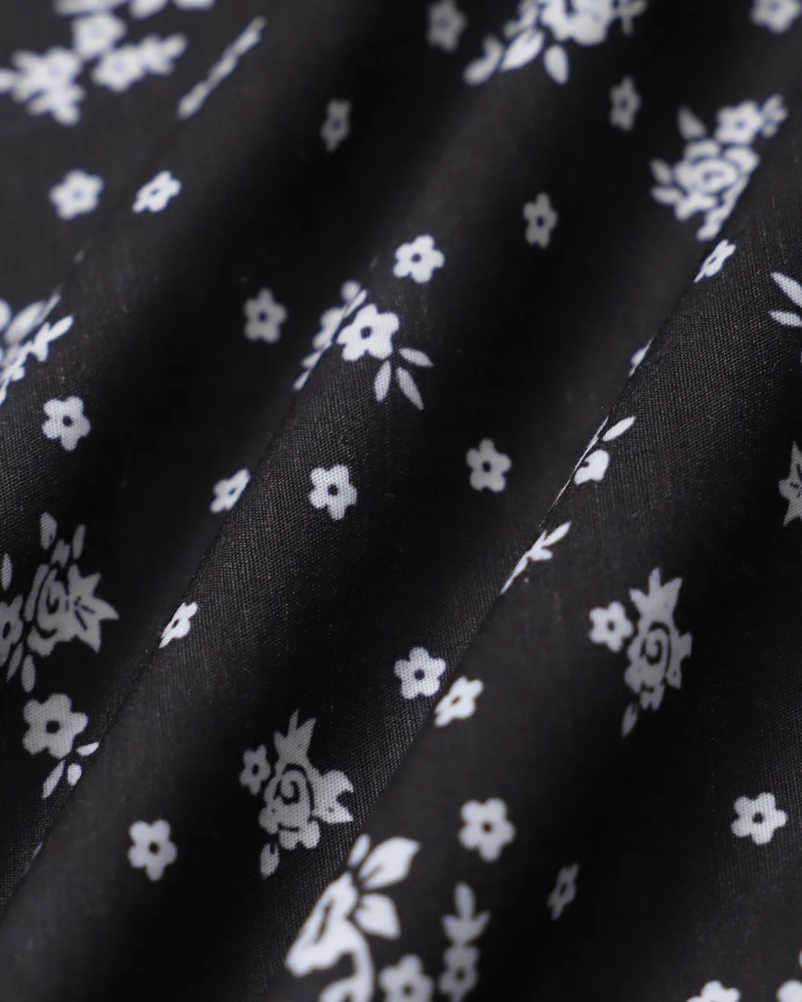 Black Floral Scoop Neck Blouse
