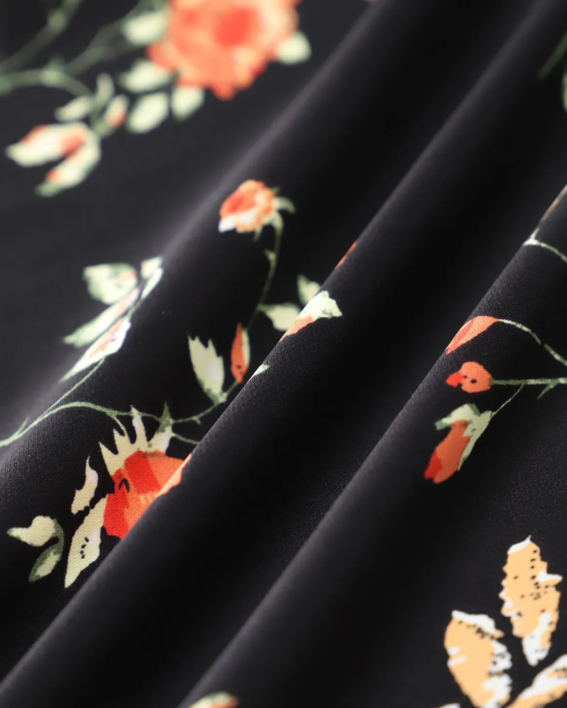 Black Floral Shirred Slip Maxi Dress