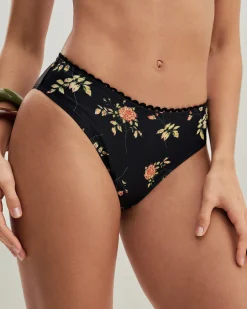 Black Floral Underwire Bikini Set