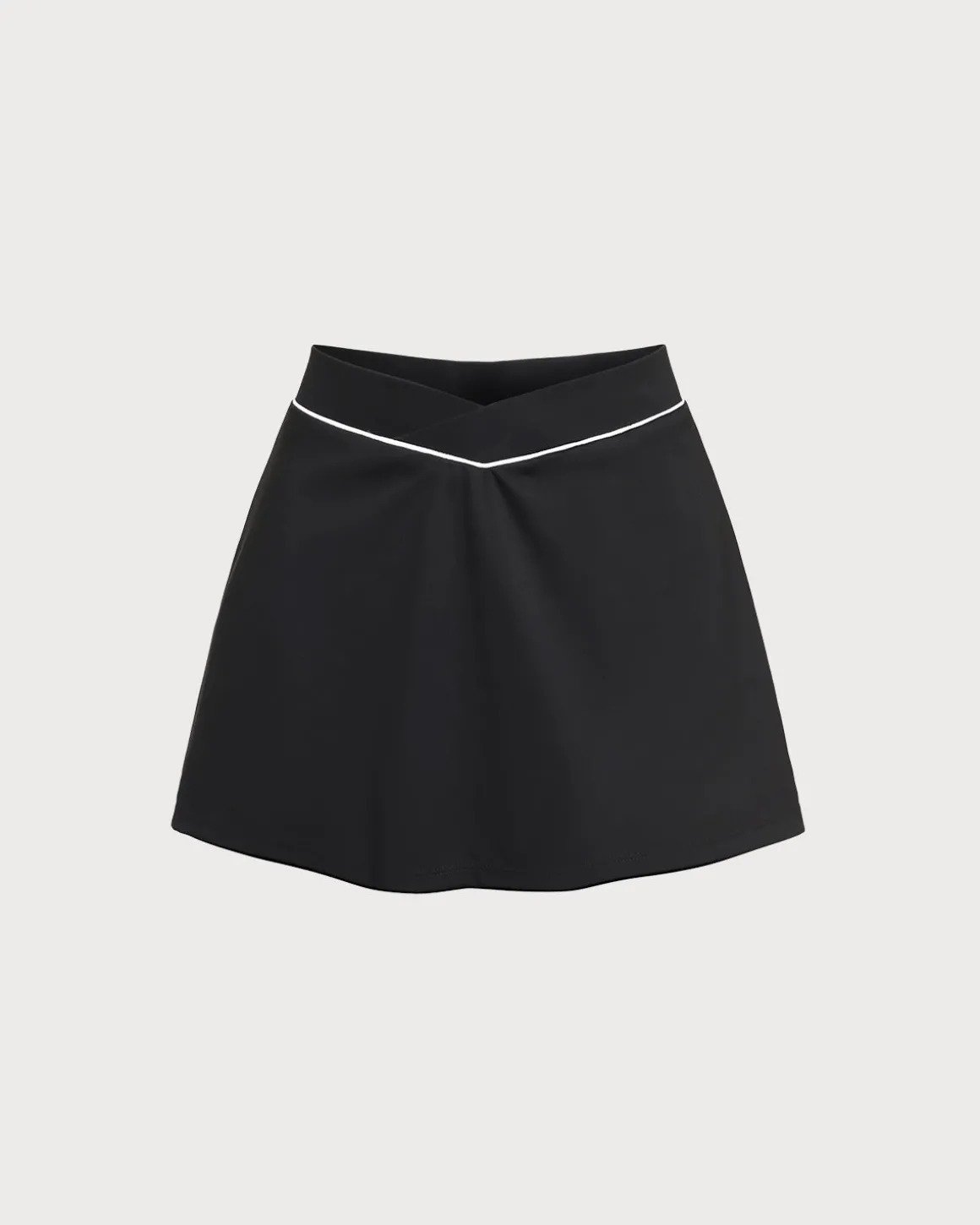 Black High Stretch A-Line Yoga Skirt