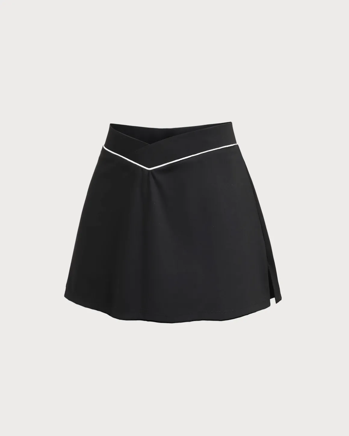 Black High Stretch A-Line Yoga Skirt