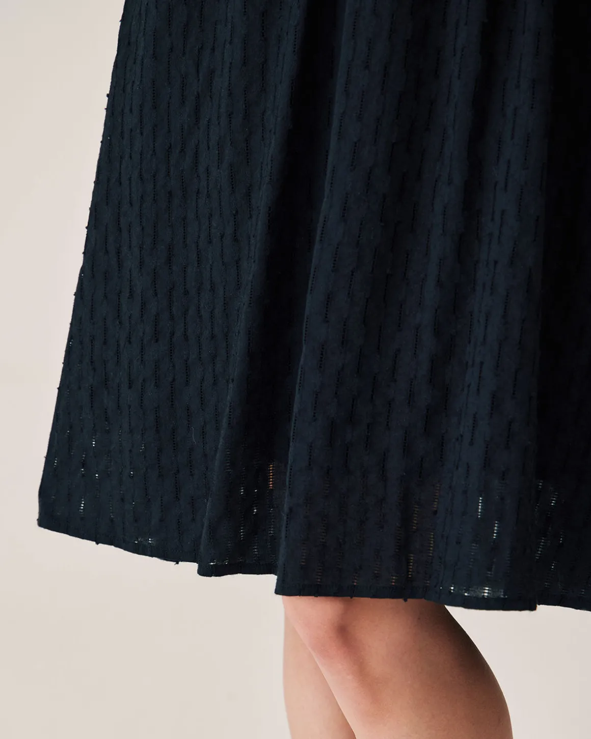 Black Lace Button Midi Dress