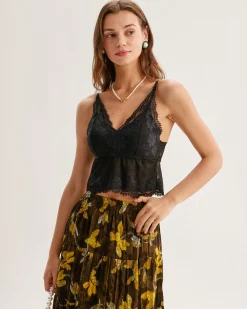Black Lace V Neck Bustier